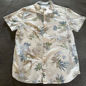 Denim & Flower Tropical Leaf Print Shirt - Green and Blue